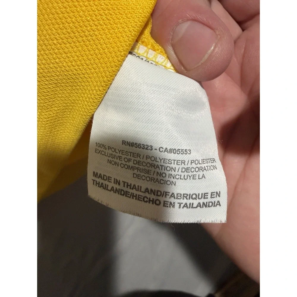 nike golf dri-fit yellow ss polo shirt, 'livestrong', men's large